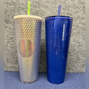 NEW…(2) Blue and Iridescent Starbucks Cups‎